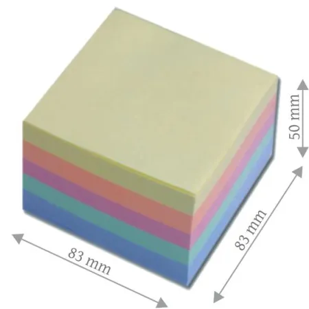 Kostka kolorowa 83x83x50mm, klejona